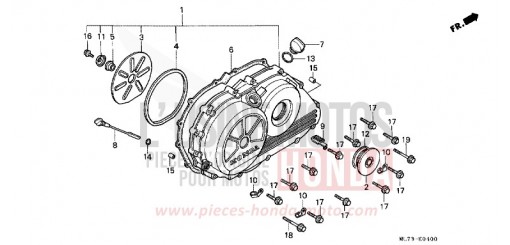 PANNEAU CARTER-MOTEUR D. VFR750FG de 1986